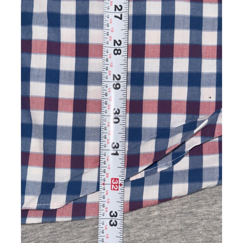 Brooks Brother Men Madison Fit Blue Red Gingham Button Down Shirt Size XL Preppy - Picture 6 of 7